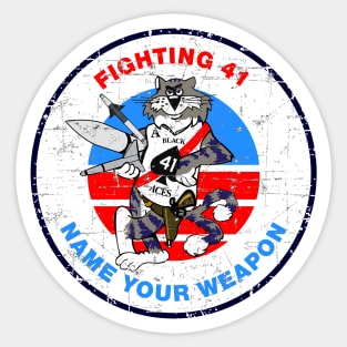 F-14 Tomcat - Fighting 41 Name Your Weapon - Grunge Style Sticker